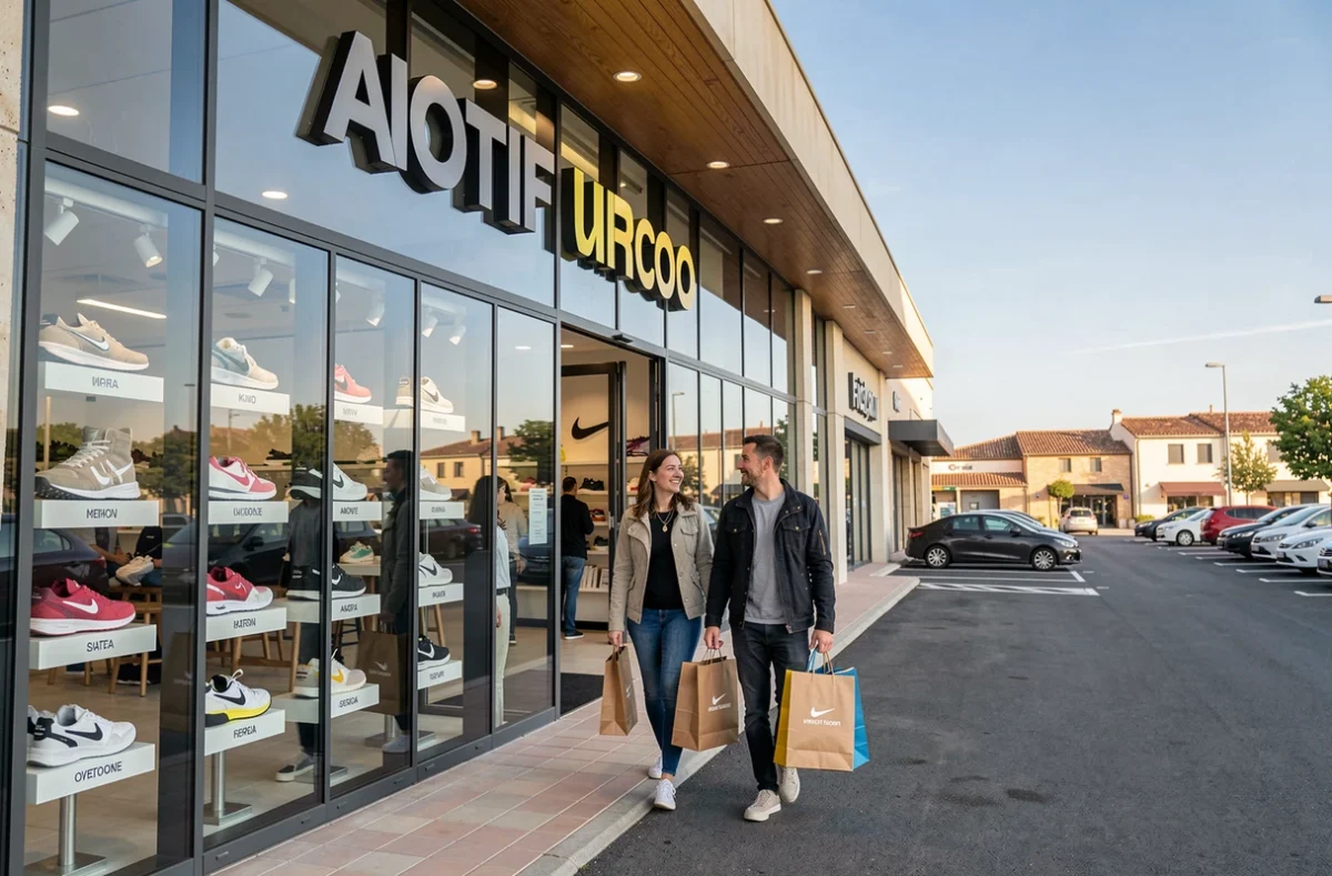 Devanture du magasin Courir Cap Sud Avignon dans un centre commercial avec des clients sortant des sacs à la main