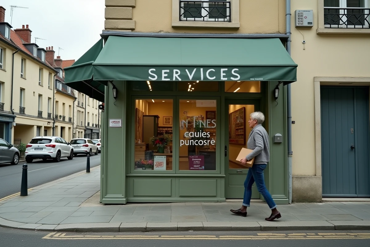 Façade extérieure d'une boutique de retouches et envoi de colis à Sainte-Geneviève-des-Bois 91700