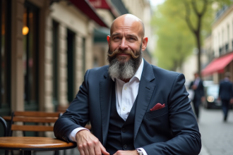 Homme d'âge moyen en costume à Paris